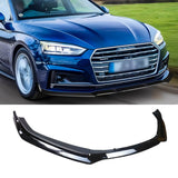 For 2017 2018 Audi A5 B9 Front Lip Gloss Black 3 Pieces