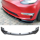 For 2020-2023 Tesla Model Y Front Lip Splitter 3PCs ABS Matte Black