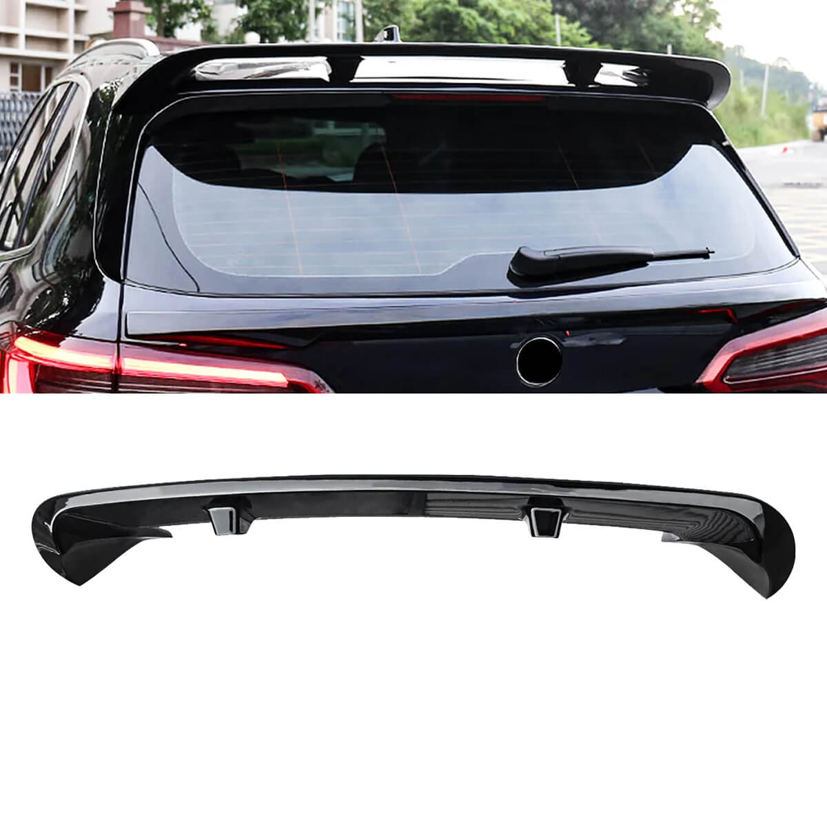 For 2019-2023 BMW X5 G05 M-Sport Roof Boot Spoiler ABS Gloss Black
