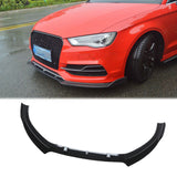 For 2014-2016 Audi S3 A3 S Line Front Lip Gloss Black