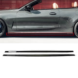 For 2020-2024 BMW 4 Series G22 G23 M-Sport Side Skirts ABS Gloss Black