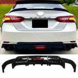 For 18-22 8th Toyota Camry SE XSE Rear Diffuser Gloss Black