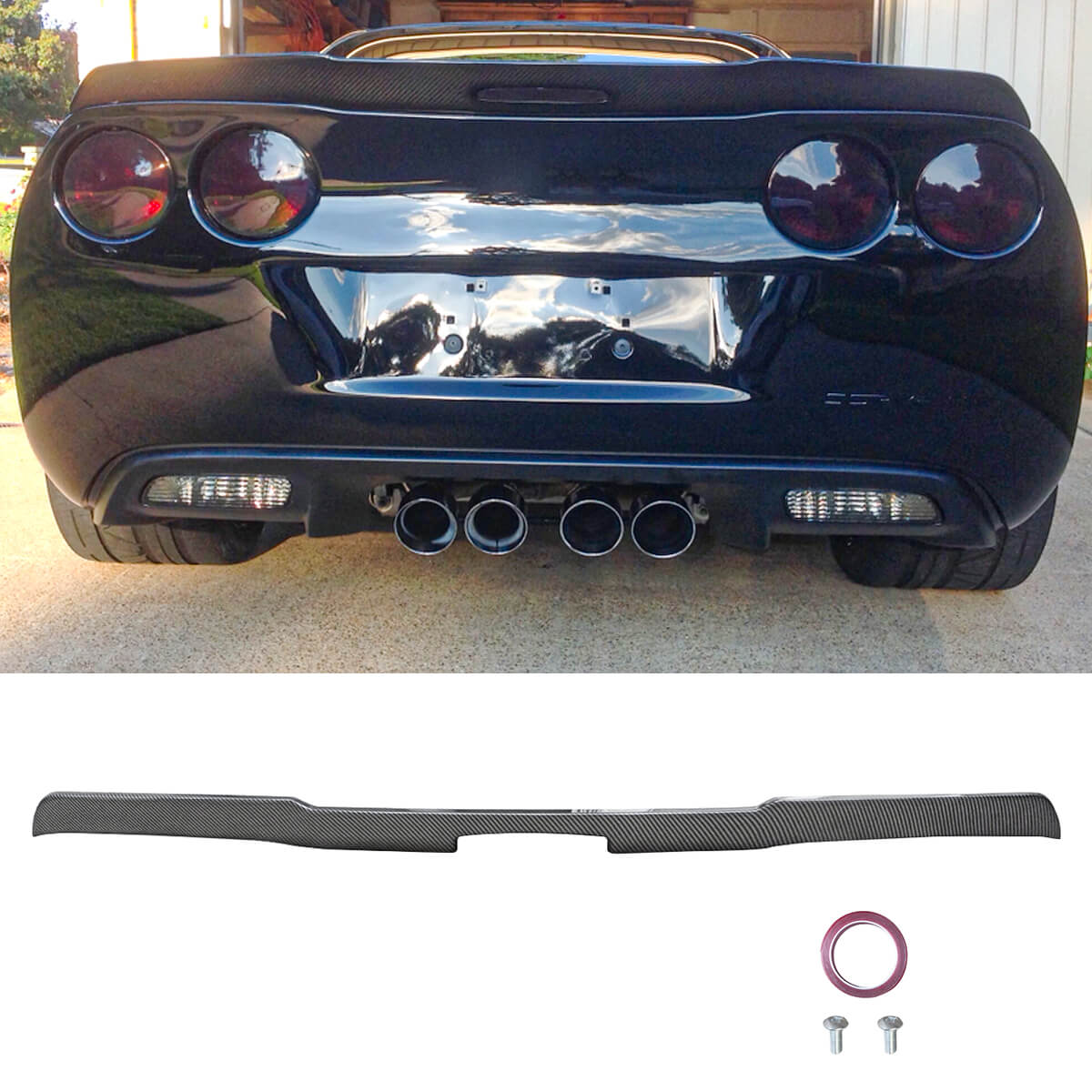For 2005-2013 Chevrolet Corvette C6 Rear Spoiler Trunk Wing Spoiler Carbon Fibre Look