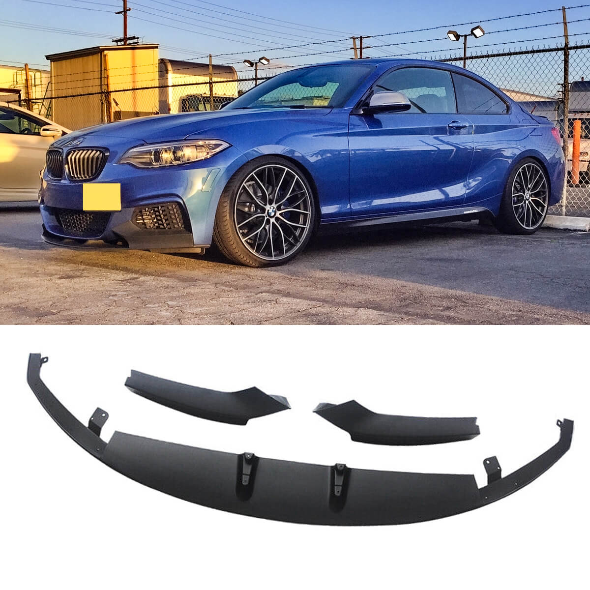 For 14-21 BMW 2 Series F22 F23 M Sport Front Splitters Mattte Black