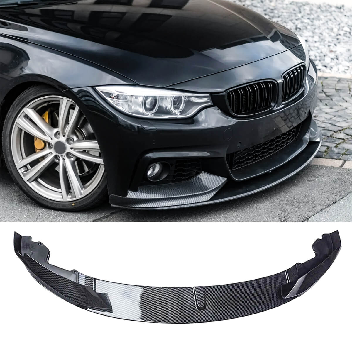 For 2014-2020 BMW 4 Series F32 F33 F36 M Sport Front Bumper Lip Carbon Fiber Painting ABS
