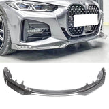For 2020-2024 BMW 4 Series G22 G23 M Sport 2DR Front Splitter ABS Carbon Fiber Look