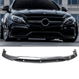 For 2015-2021 Mercedes AMG C63 C63S B Style Front Bumper Lip Carbon Fiber look