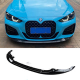 For BMW 4 Series 430i G22 G23 M Sport Coupe 2DR 2021-2025 M Performance Style Front Bumper Lip Splitter Gloss Black