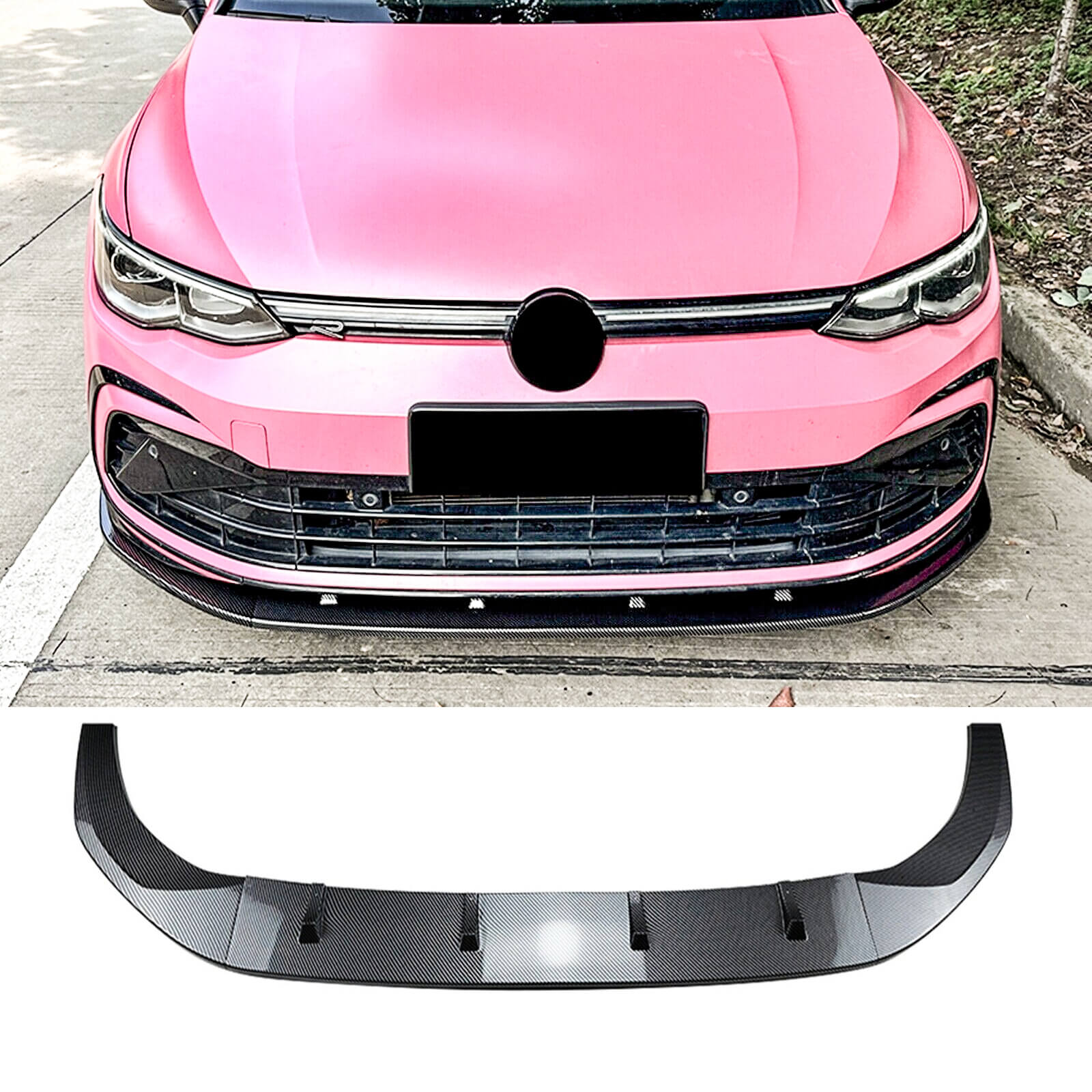 For 2021 2022 2023 VW Golf 8 MK8 Front Lip Splitter Fits GTD GTE GTI R R-Line Trims