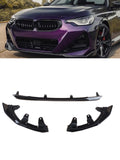 For 2022-2025 BMW G42 230i M240i Performance Style Front Bumper Lip Spiltter Gloss Black