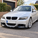 MMO Front Bumper Lip Splitter Fit for BMW 3 Series E90 E91 2004-2008 M Sport Pre-LCI Gloss Black ABS Sport Style