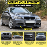 MMO Front Bumper Lip Splitter Fit for BMW 3 Series E90 E91 2004-2008 M Sport Pre-LCI Gloss Black ABS Sport Style