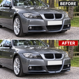 MMO Front Bumper Lip Splitter Fit for BMW 3 Series E90 E91 2004-2008 M Sport Pre-LCI Gloss Black ABS Sport Style
