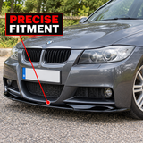 MMO Front Bumper Lip Splitter Fit for BMW 3 Series E90 E91 2004-2008 M Sport Pre-LCI Gloss Black ABS Sport Style