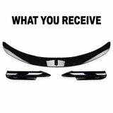 MMO Front Bumper Lip Splitter Fit for BMW 3 Series E90 E91 2004-2008 M Sport Pre-LCI Gloss Black ABS Sport Style