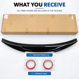 MMO Rear Trunk Lid Spoiler Wing Fit for BMW 3 Series E92 2005-2013 Painted Gloss Black One Piece M4 Style