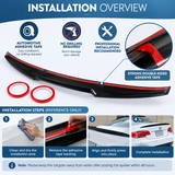 MMO Rear Trunk Lid Spoiler Wing Fit for BMW 3 Series E92 2005-2013 Painted Gloss Black One Piece M4 Style