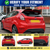 MMO Rear Roof Spoiler Wing Fit for Ford Fiesta ST-Line MK7 MK7.5 2008-2017 Painted Gloss Black ABS One Piece Sport Style Without Logo