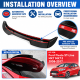 MMO Rear Roof Spoiler Wing Fit for Ford Fiesta ST-Line MK7 MK7.5 2008-2017 Painted Gloss Black ABS One Piece Sport Style Without Logo