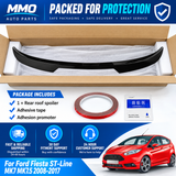 MMO Rear Roof Spoiler Wing Fit for Ford Fiesta ST-Line MK7 MK7.5 2008-2017 Painted Gloss Black ABS One Piece Sport Style Without Logo