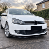 MMO Front Bumper Lip Splitter Kit Fit for VW Golf MK6 TSI TDI 2009-2013 Gloss Black ABS 3 Piece Sport Style Without Logo