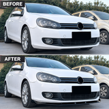 MMO Front Bumper Lip Splitter Kit Fit for VW Golf MK6 TSI TDI 2009-2013 Gloss Black ABS 3 Piece Sport Style Without Logo
