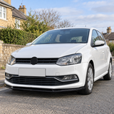 MMO Front Bumper Lip Splitter Kit Fit for VW Polo MK5 6R 6C 2009-2017 Gloss Black ABS Plastic