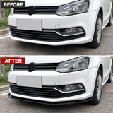 MMO Front Bumper Lip Splitter Kit Fit for VW Polo MK5 6R 6C 2009-2017 Gloss Black ABS Plastic