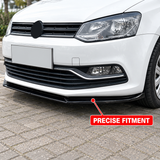 MMO Front Bumper Lip Splitter Kit Fit for VW Polo MK5 6R 6C 2009-2017 Gloss Black ABS Plastic
