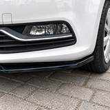 MMO Front Bumper Lip Splitter Kit Fit for VW Polo MK5 6R 6C 2009-2017 Gloss Black ABS Plastic