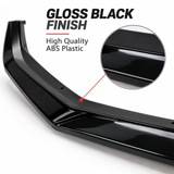 MMO Front Bumper Lip Splitter Kit Fit for VW Polo MK5 6R 6C 2009-2017 Gloss Black ABS Plastic