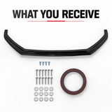 MMO Front Bumper Lip Splitter Kit Fit for VW Polo MK5 6R 6C 2009-2017 Gloss Black ABS Plastic