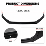 MMO Front Bumper Lip Splitter Kit Fit for VW Polo MK5 6R 6C 2009-2017 Gloss Black ABS Plastic