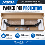MMO Front Bumper Lip Splitter Kit Fit for VW Polo MK5 6R 6C 2009-2017 Gloss Black ABS Plastic