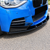 MMO Front Bumper Lip Splitter Kit Fit for BMW 1 Series F20 F21 M Sport 2011-2014 Pre-LCI Gloss Black ABS 2-Piece Without Logo