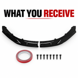 MMO Front Bumper Lip Splitter Kit Fit for BMW 1 Series F20 F21 M Sport 2011-2014 Pre-LCI Gloss Black ABS 2-Piece Without Logo