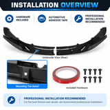 MMO Front Bumper Lip Splitter Kit Fit for BMW 1 Series F20 F21 M Sport 2011-2014 Pre-LCI Gloss Black ABS 2-Piece Without Logo