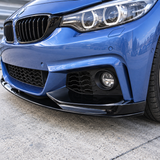 MMO Front Bumper Lip Splitter Kit Fit for BMW 4 Series F32 F33 F36 M Sport 2014-2020 ABS Gloss Black Without Logo