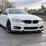 MMO Front Bumper Lip Splitter Kit Fit for BMW 4 Series F32 F33 F36 2014-2020 Gloss Black ABS One Piece Sport Style Without Logo