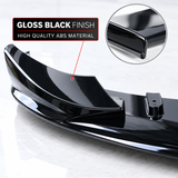 MMO Front Bumper Lip Splitter Kit Fit for BMW 4 Series F32 F33 F36 2014-2020 Gloss Black ABS One Piece Sport Style Without Logo