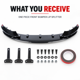 MMO Front Bumper Lip Splitter Kit Fit for BMW 4 Series F32 F33 F36 2014-2020 Gloss Black ABS One Piece Sport Style Without Logo