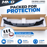 MMO Front Bumper Lip Splitter Kit Fit for BMW 4 Series F32 F33 F36 2014-2020 Gloss Black ABS One Piece Sport Style Without Logo