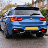 MMO Rear Bumper Diffuser Lip Fit for BMW 1 Series F20 F21 LCI 2015-2019 M Sport Gloss Black ABS Sport Style