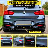MMO Rear Bumper Diffuser Lip Fit for BMW 1 Series F20 F21 LCI 2015-2019 M Sport Gloss Black ABS Sport Style