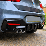 MMO Rear Bumper Diffuser Lip Fit for BMW 1 Series F20 F21 LCI 2015-2019 M Sport Gloss Black ABS Sport Style