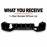 MMO Rear Bumper Diffuser Lip Fit for BMW 1 Series F20 F21 LCI 2015-2019 M Sport Gloss Black ABS Sport Style