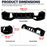 MMO Rear Bumper Diffuser Lip Fit for BMW 1 Series F20 F21 LCI 2015-2019 M Sport Gloss Black ABS Sport Style