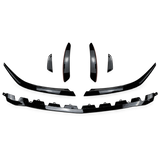 MMO Front Bumper Lip Splitter and Canards Kit Fit for Mercedes-Benz A-Class W177 V177 2019+ Gloss Black ABS 7-Piece Sport Style Without Logo
