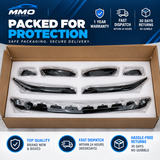 MMO Front Bumper Lip Splitter and Canards Kit Fit for Mercedes-Benz A-Class W177 V177 2019+ Gloss Black ABS 7-Piece Sport Style Without Logo