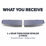 MMO Rear Twin Door Spoiler Wing Fit for Vauxhall Vivaro 2019 Onwards Primed PU Two Piece Sport Style